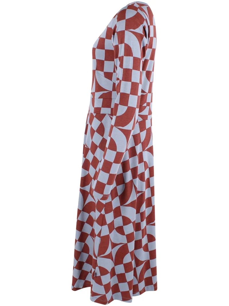 Daneviborg LS Interlock Dress Lt Blue Grey CHECKITOUT