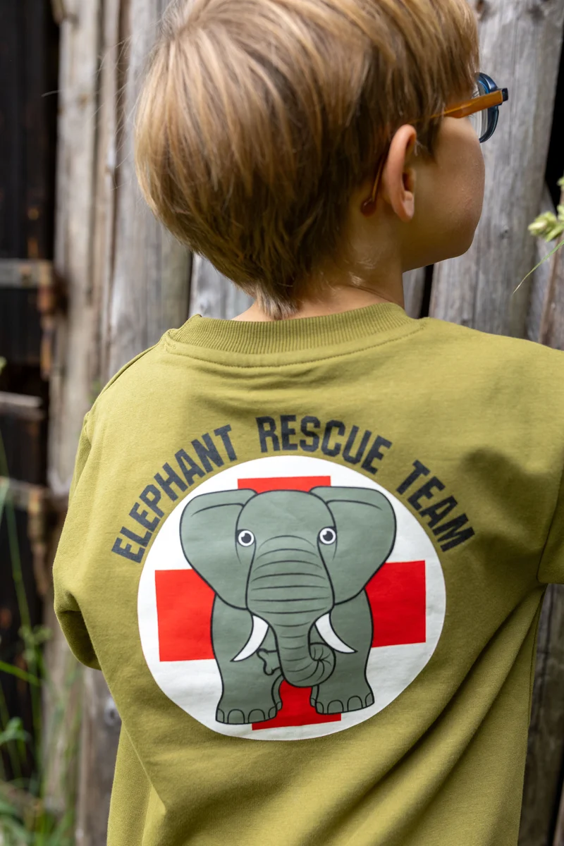 Dyrepasser Sweat Olive ELEFANT RESCUE