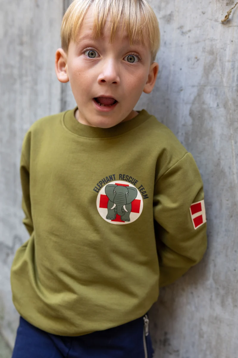 Dyrepasser Sweat Olive ELEFANT RESCUE