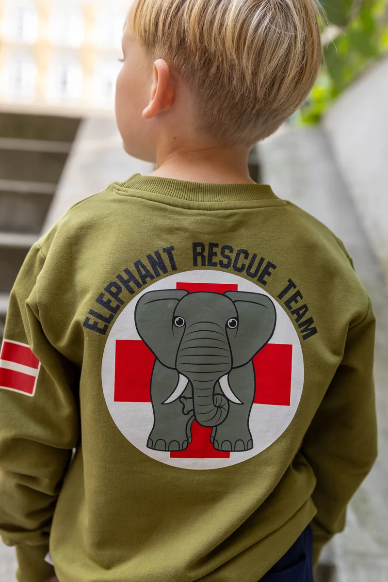 Dyrepasser Sweat Olive ELEFANT RESCUE