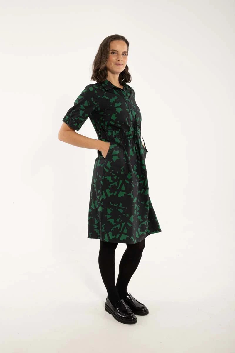 Danesusanne Poplin Dress Dk Pine BRAMBLE