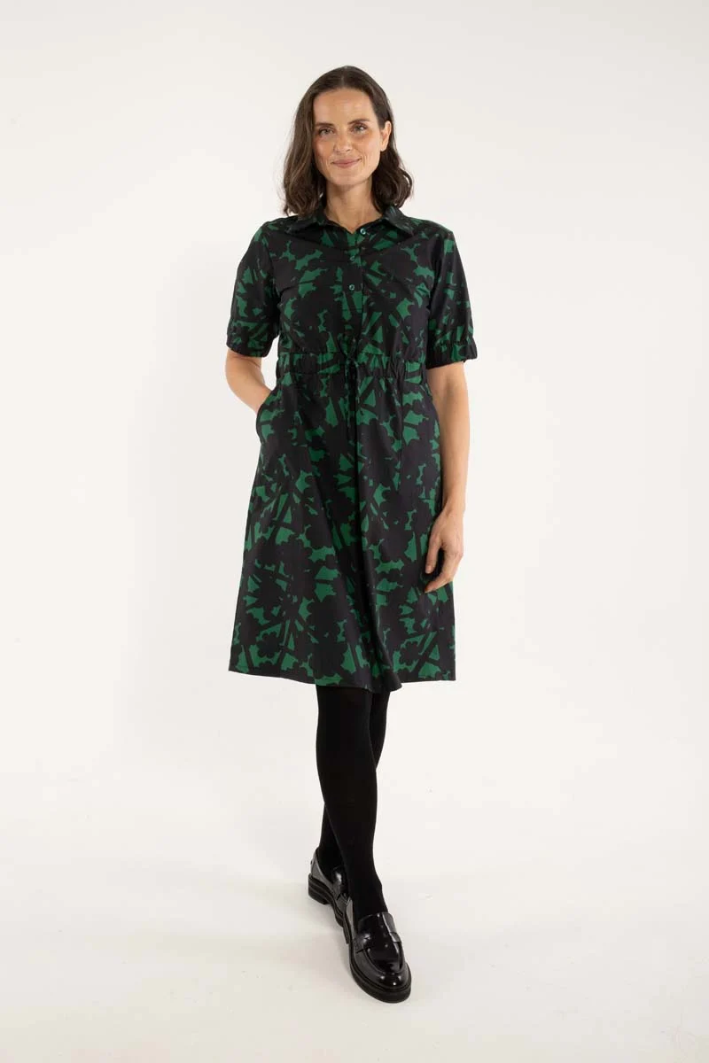 Danesusanne Poplin Dress Dk Pine BRAMBLE