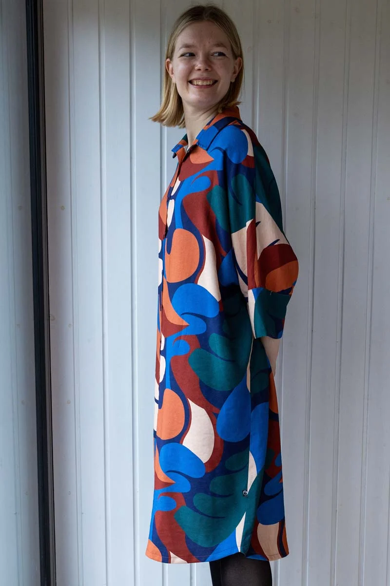 Danetiki Heavy Viscose Dress Warm Blue TROPS