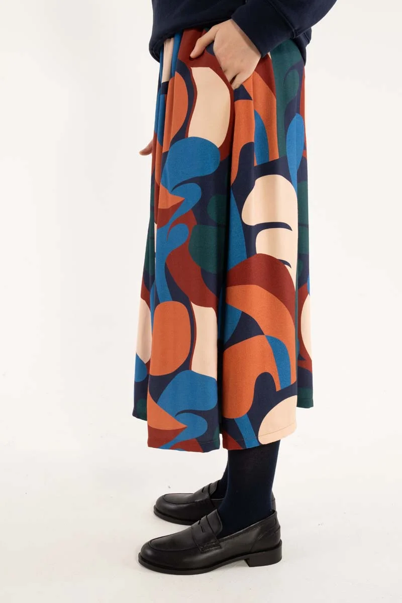 Daningrid Heavy Viscose Skirt Warm Blue TROPS