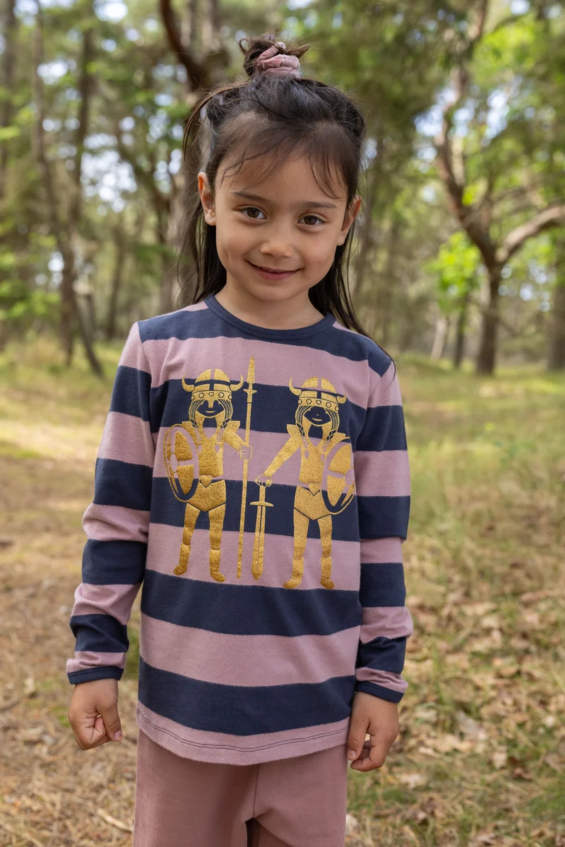 Danesophie Tee Dk Rose Beige/Dk Navy DOUBLE TROUBLE (GLITTER)