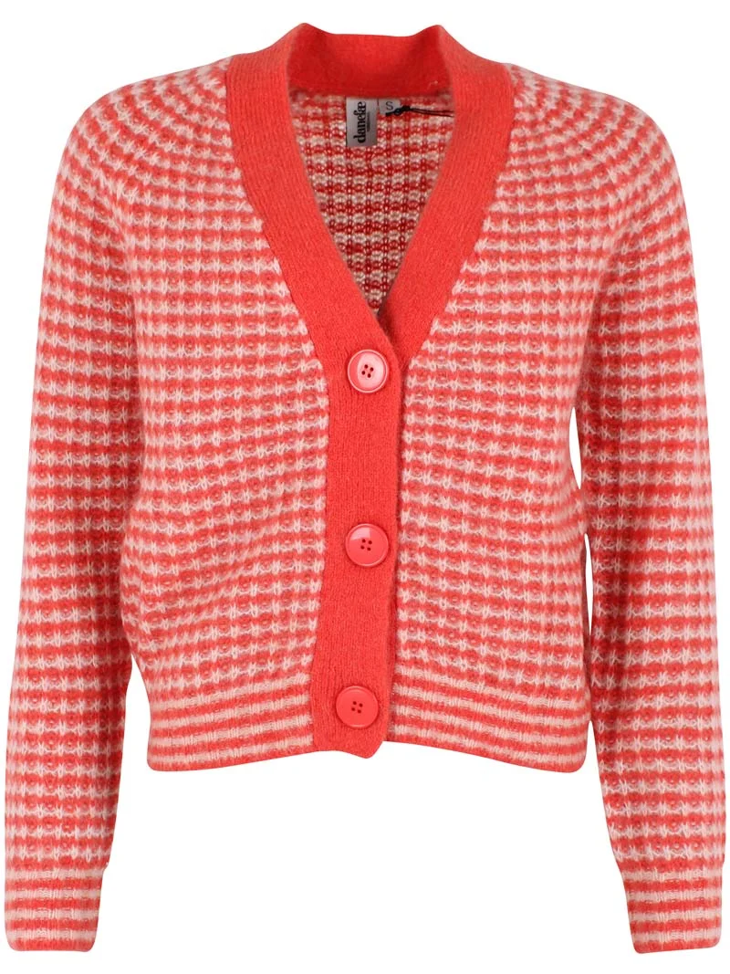 Danadorable Mohair Cardigan Bright Red/Powder