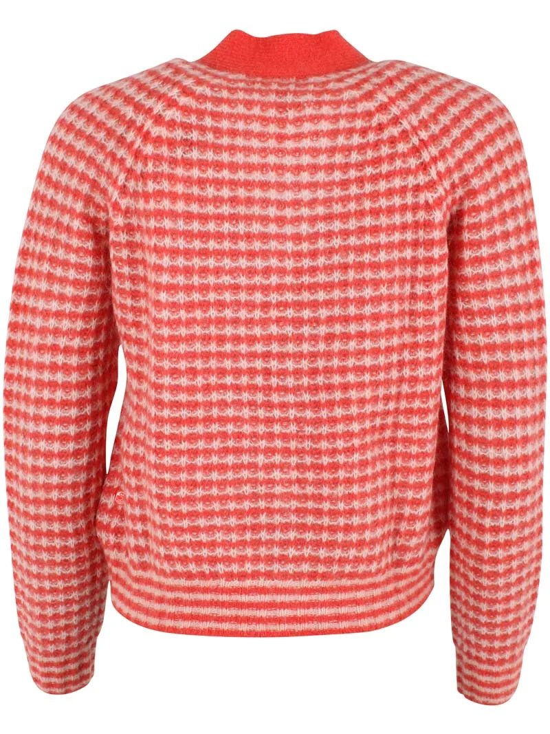 Danadorable Mohair Cardigan Bright Red/Powder