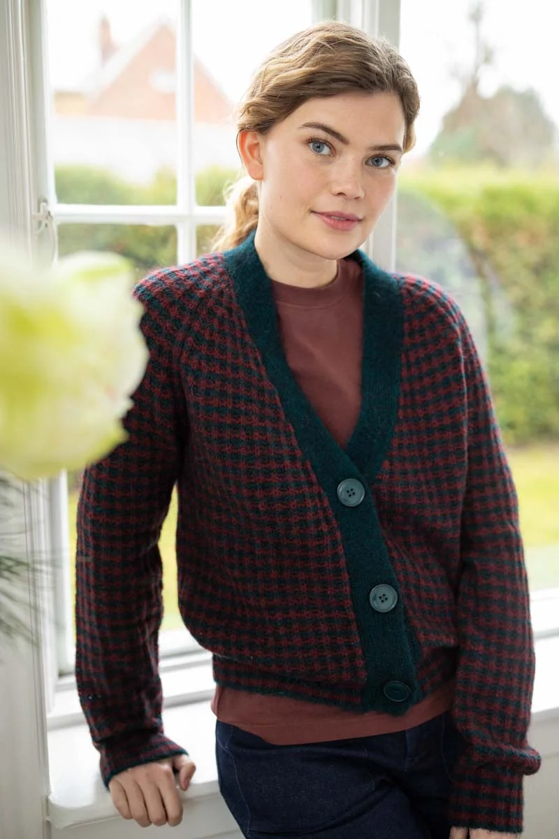 Danadorable Cardigan Dk Slate/Dk Merlot