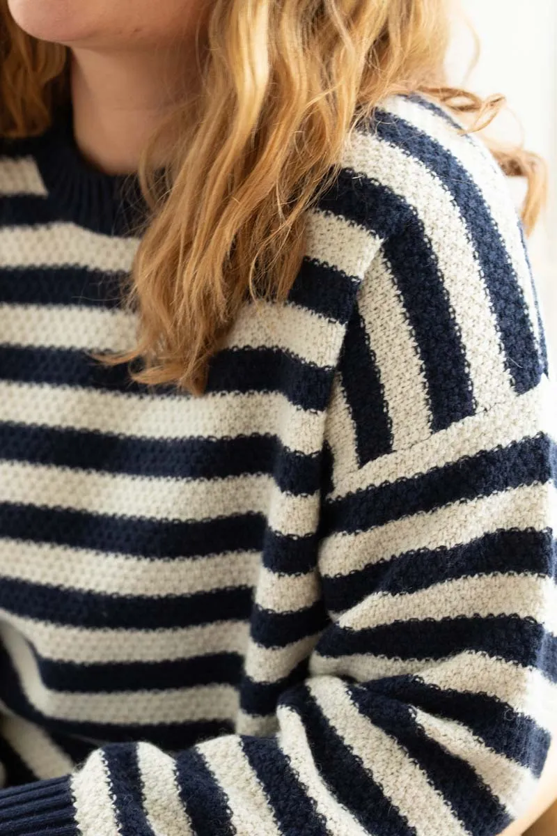 Daneva Wool Sweater Dk Navy/Lt Beige