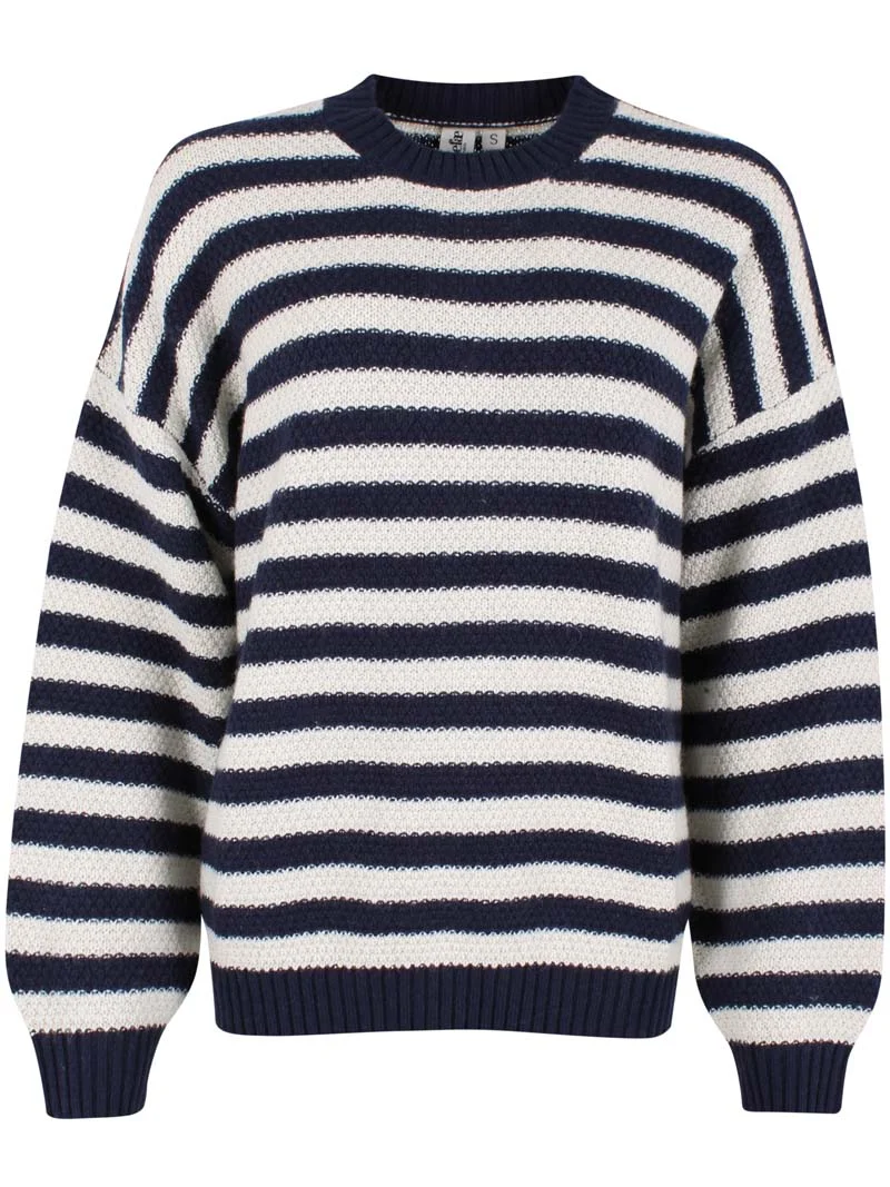 Daneva Wool Sweater Dk Navy/Lt Beige