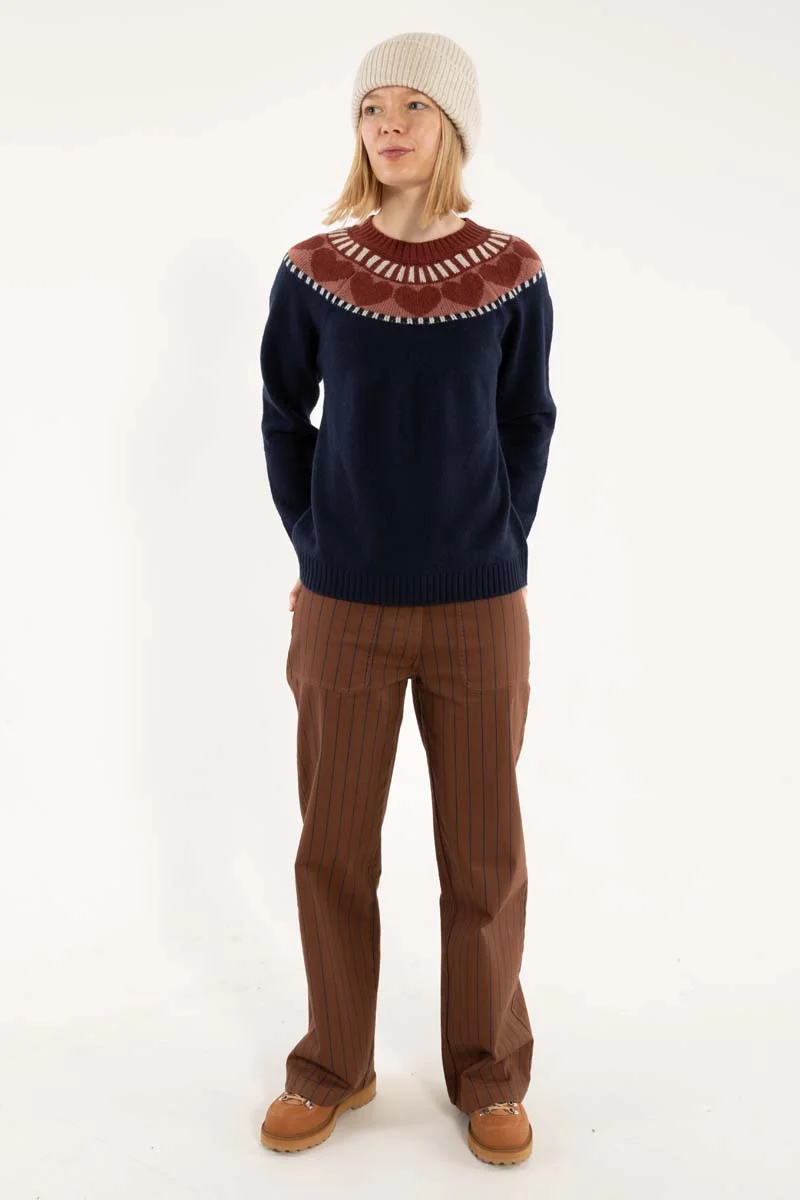 Danedaisy Stretch Canvas Pants Brown/Dk Navy