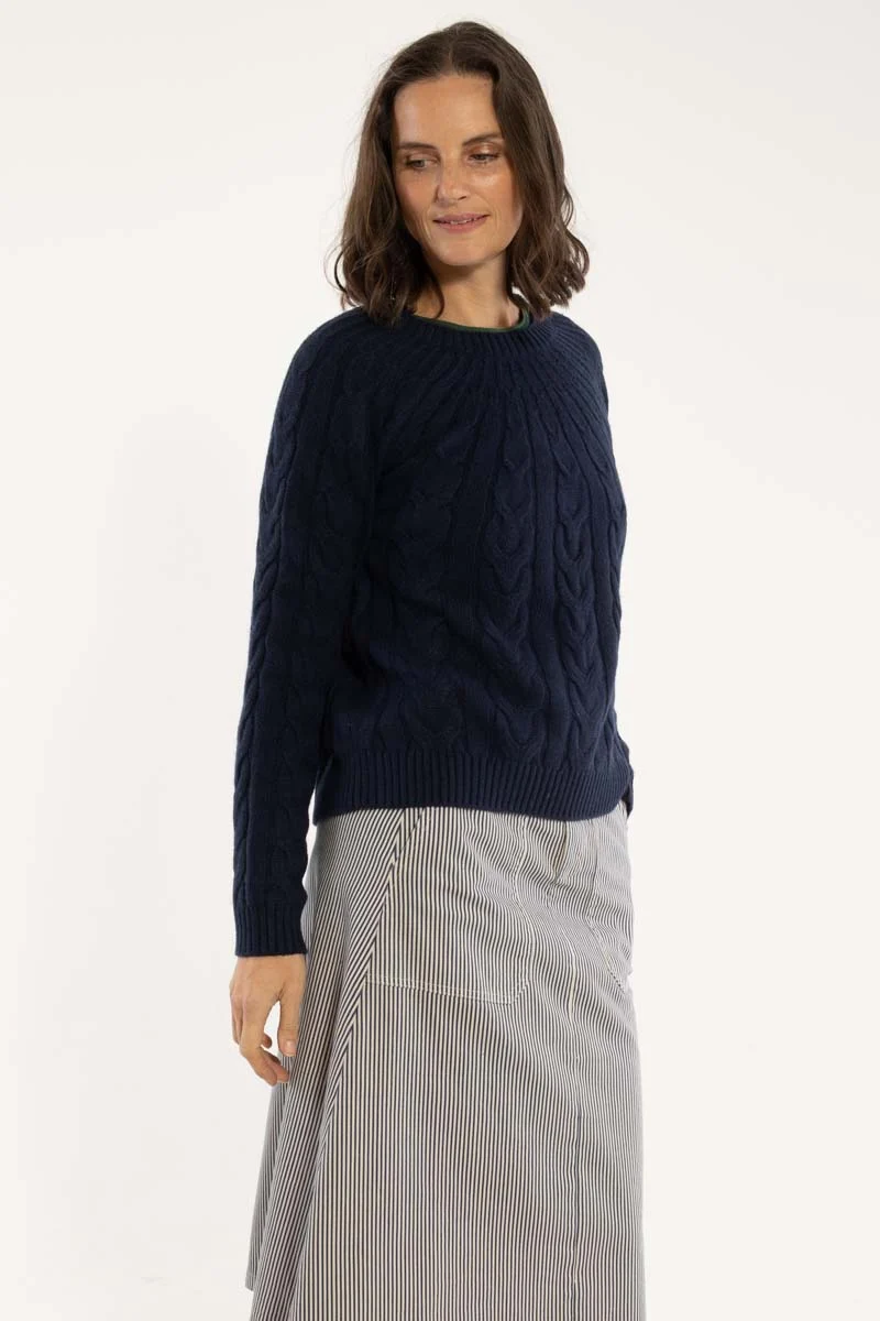 Danecable Knit Wool Sweater Dk Navy