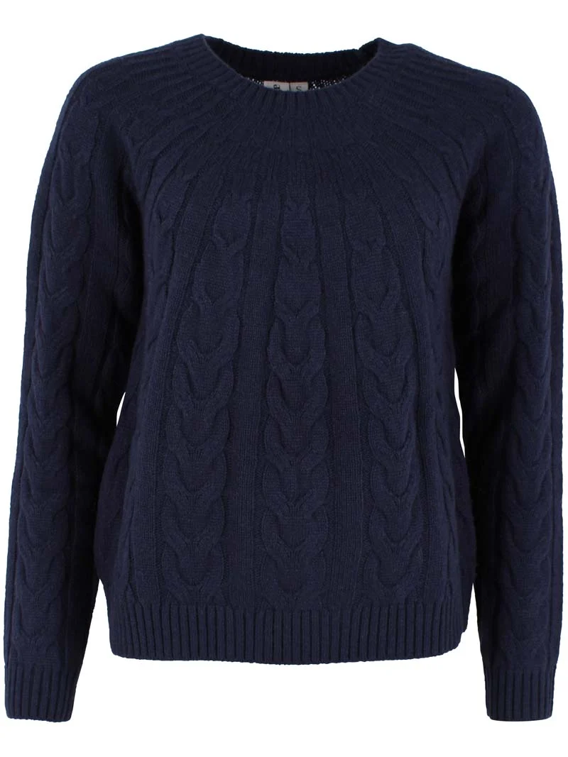 Danecable Knit Wool Sweater Dk Navy