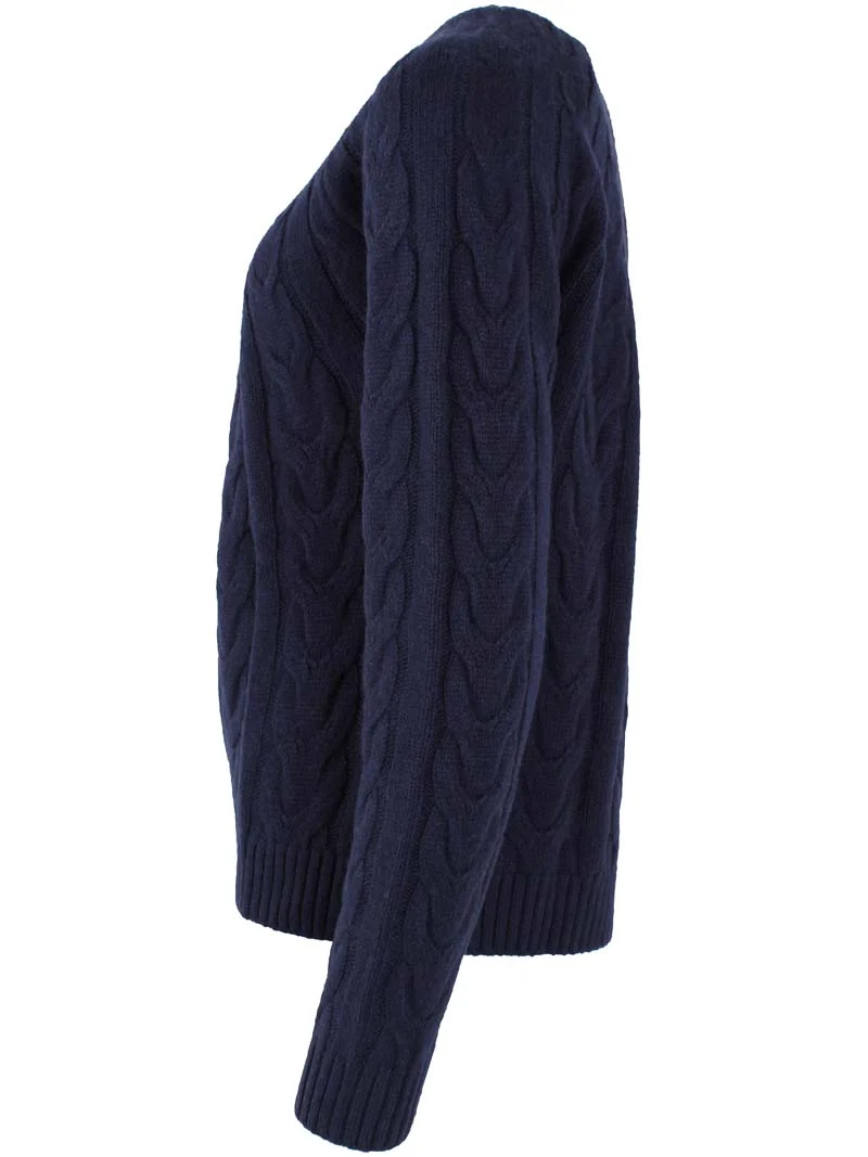 Danecable Knit Wool Sweater Dk Navy