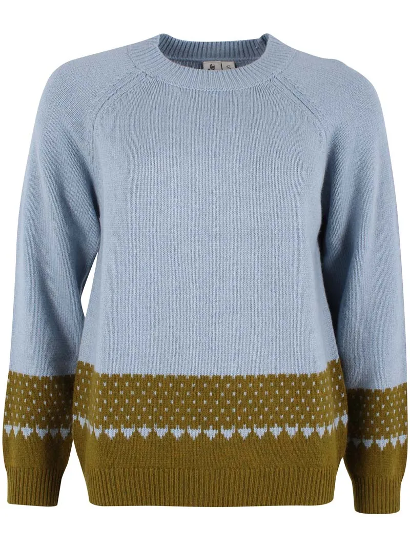Daneglamping Wool Sweater Lt Blue Grey