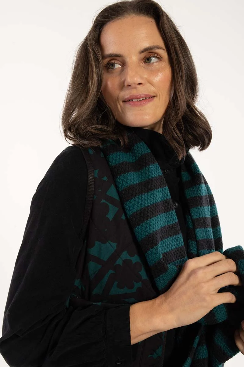 Daneboa Wool Knit Scarf Black/Dk Slate