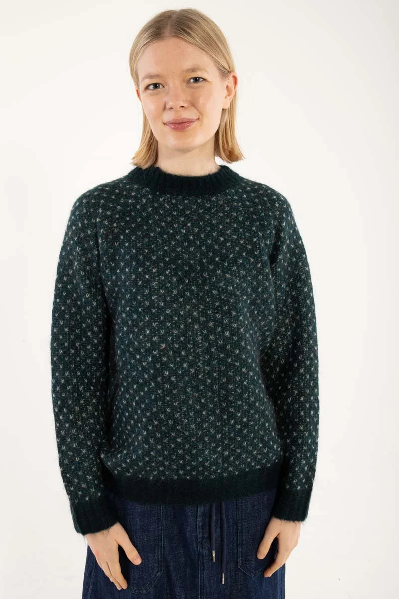 Daneherbal Jaquard Sweater Dk Slate/Lt Blue Grey