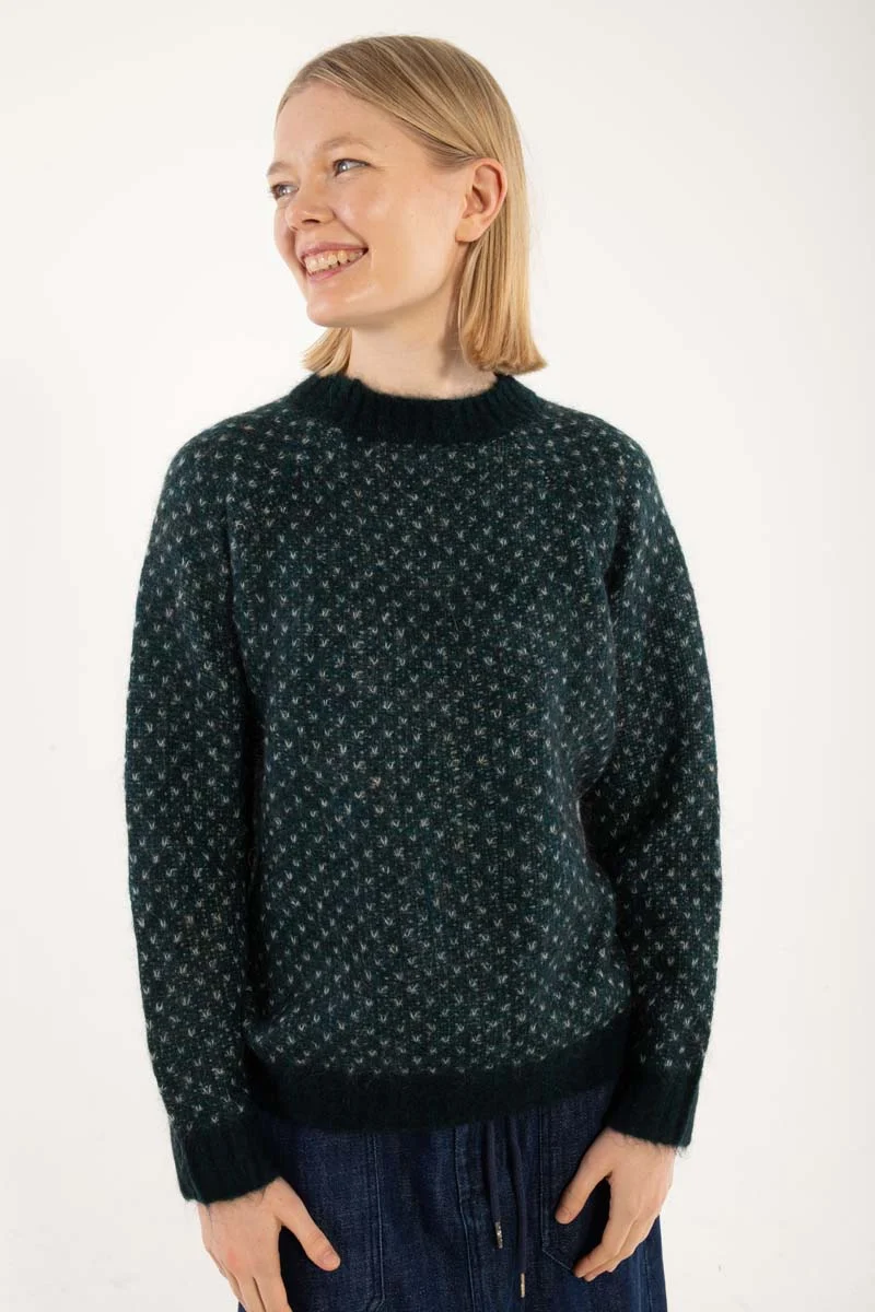 Daneherbal Jaquard Sweater Dk Slate/Lt Blue Grey