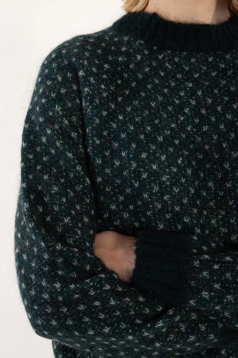 Daneherbal Jaquard Sweater Dk Slate/Lt Blue Grey