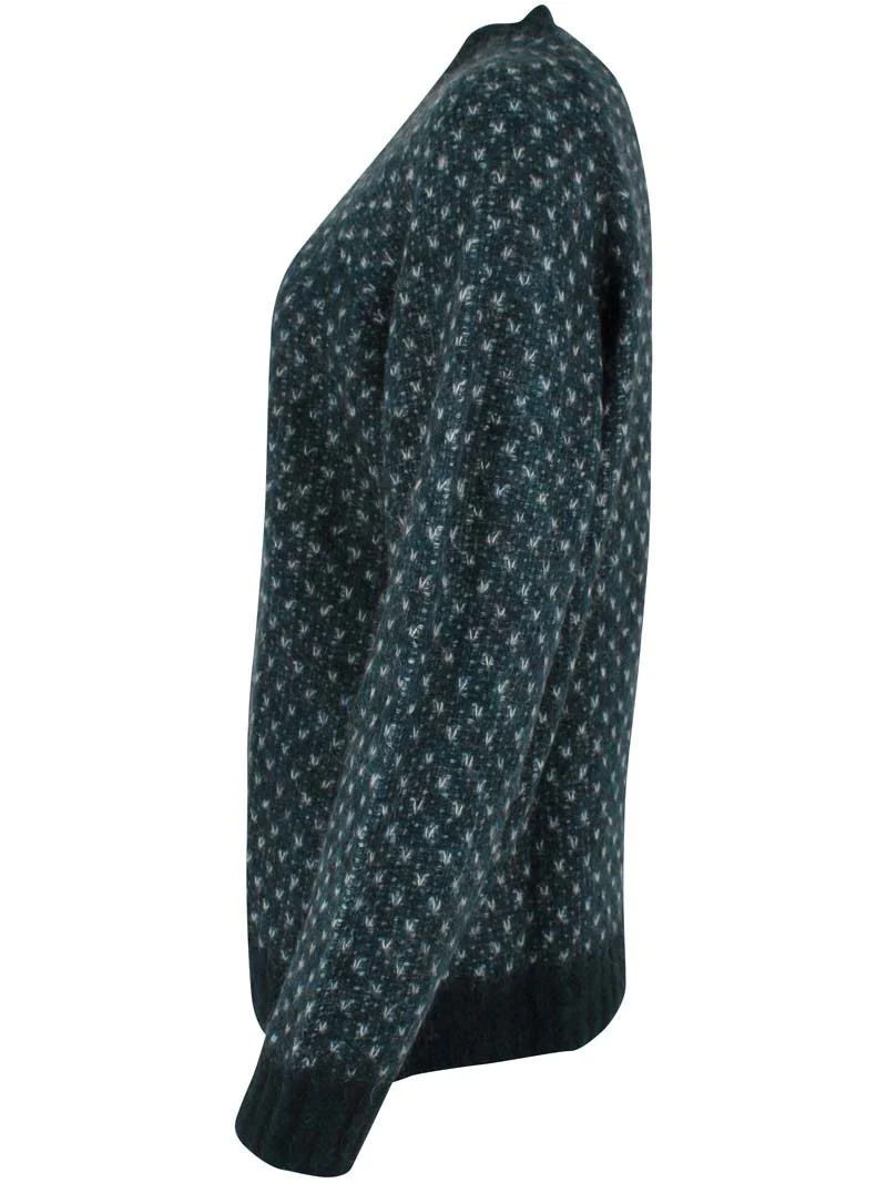 Daneherbal Jaquard Sweater Dk Slate/Lt Blue Grey