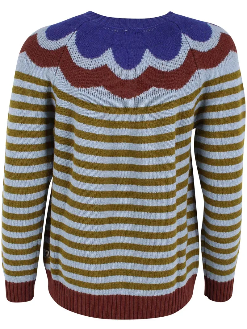 Daneglamping Wool Sweater Lt Blue Grey/Olive