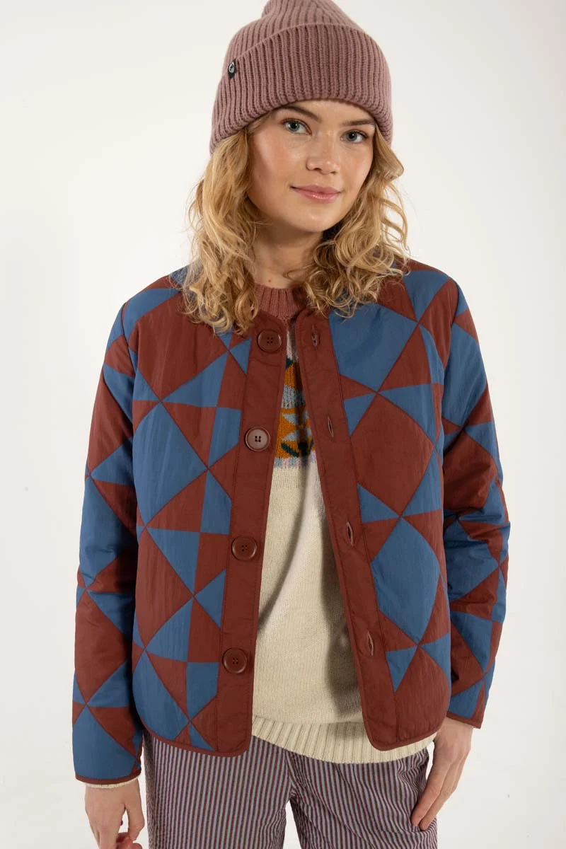 Daneland AOP Thermo Jacket Dk Brick/Warm Blue DIAMETRIC
