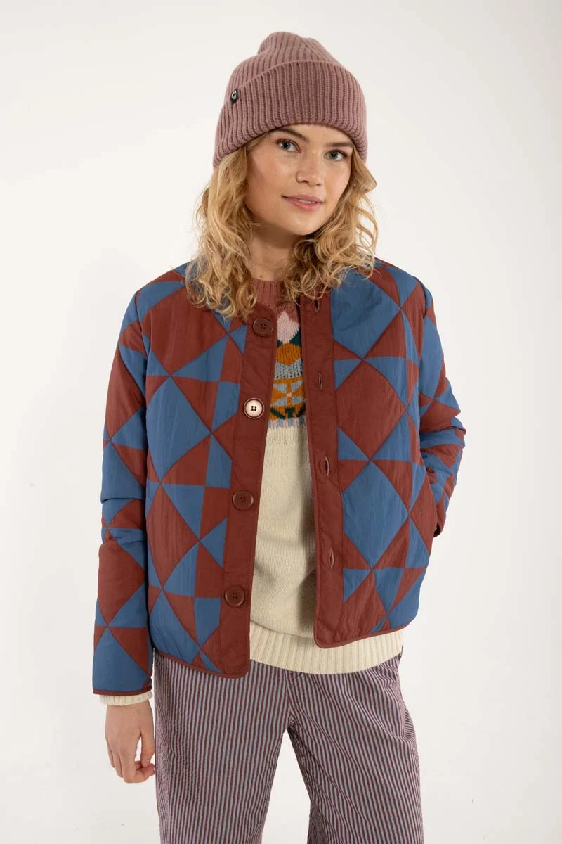 Daneland AOP Thermo Jacket Dk Brick/Warm Blue DIAMETRIC