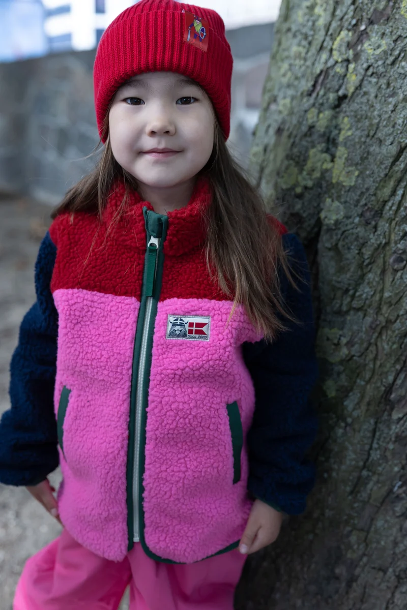 Danebaever Fleece Jacket Dk Red/Dk Navy/Spicy Pink/Dk Pine