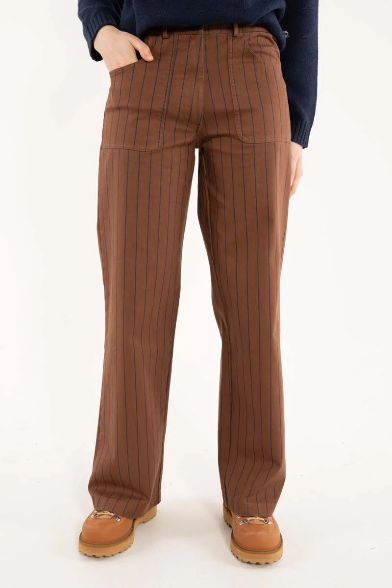 Danedaisy Stretch Canvas Pants Brown/Dk Navy
