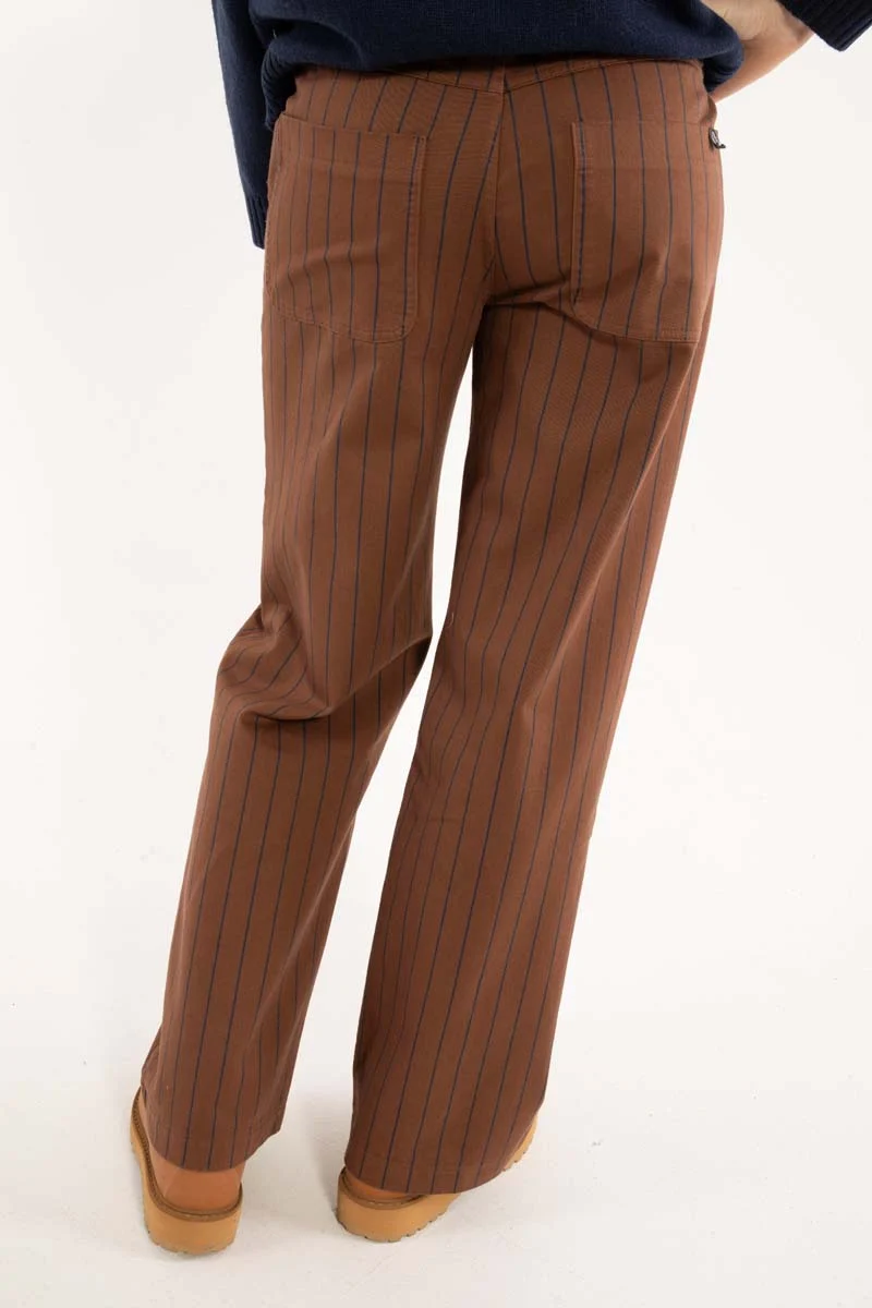 Danedaisy Stretch Canvas Pants Brown/Dk Navy