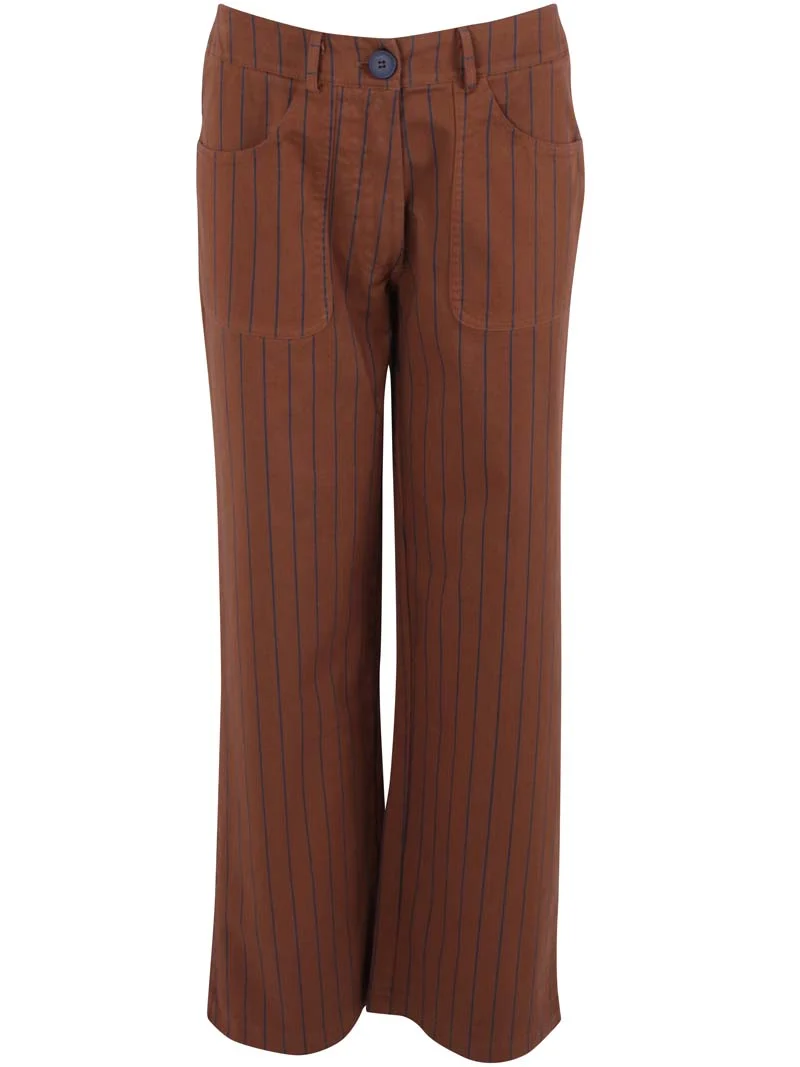 Danedaisy Stretch Canvas Pants Brown/Dk Navy