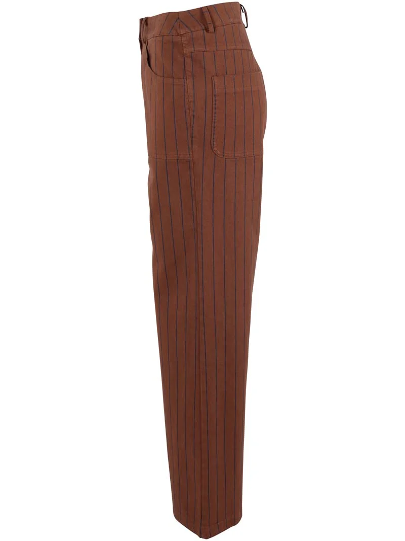 Danedaisy Stretch Canvas Pants Brown/Dk Navy