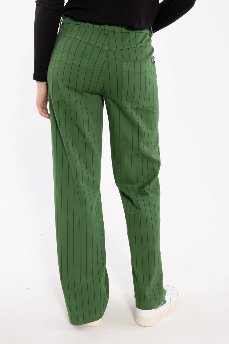 Danedaisy Stretch Canvas Pants Moss Green/Dk Navy