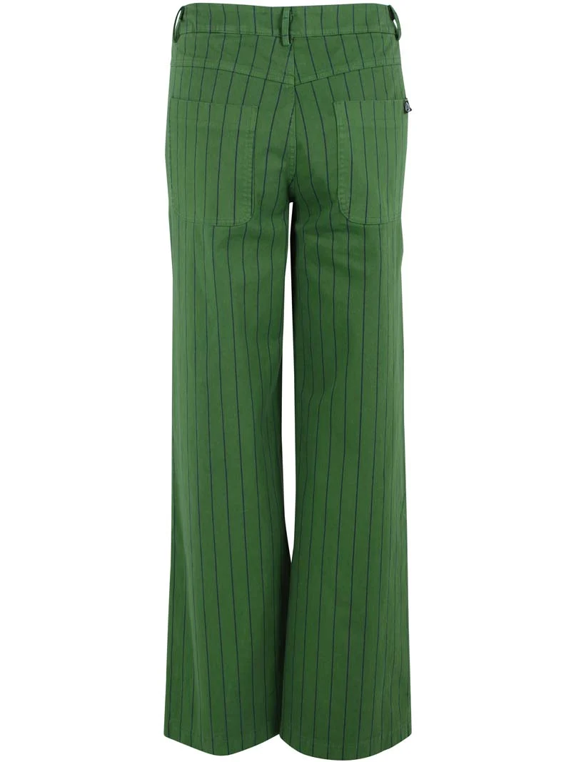 Danedaisy Stretch Canvas Pants Moss Green/Dk Navy