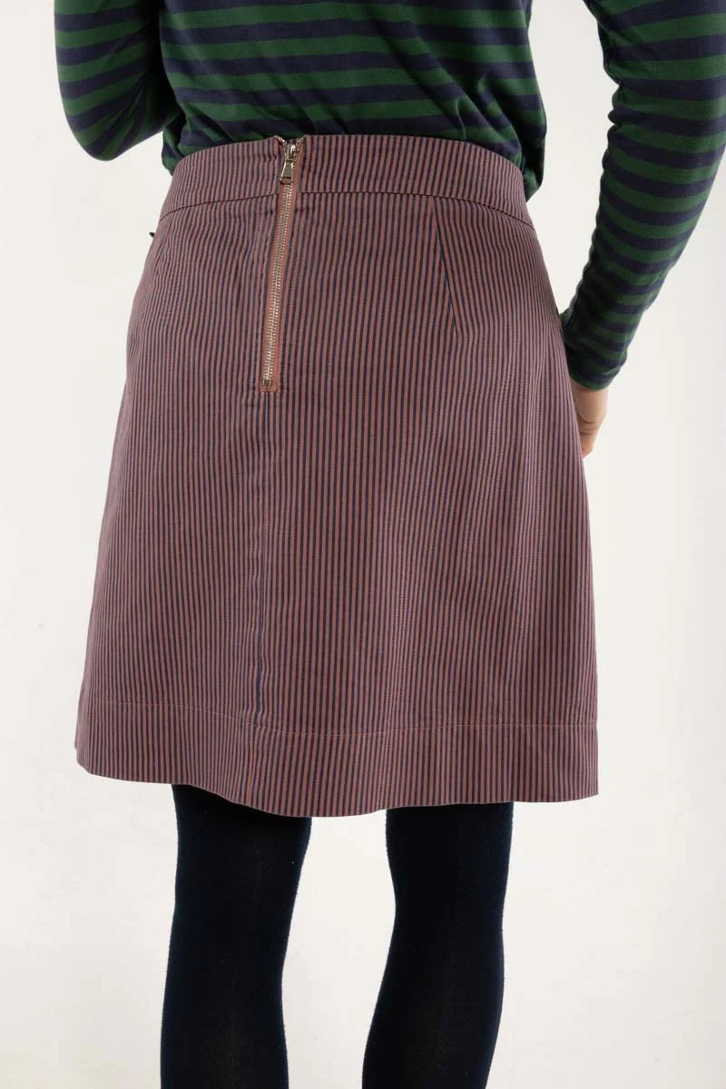 Danelondon Stretch Canvas Skirt Rose/Dk Navy