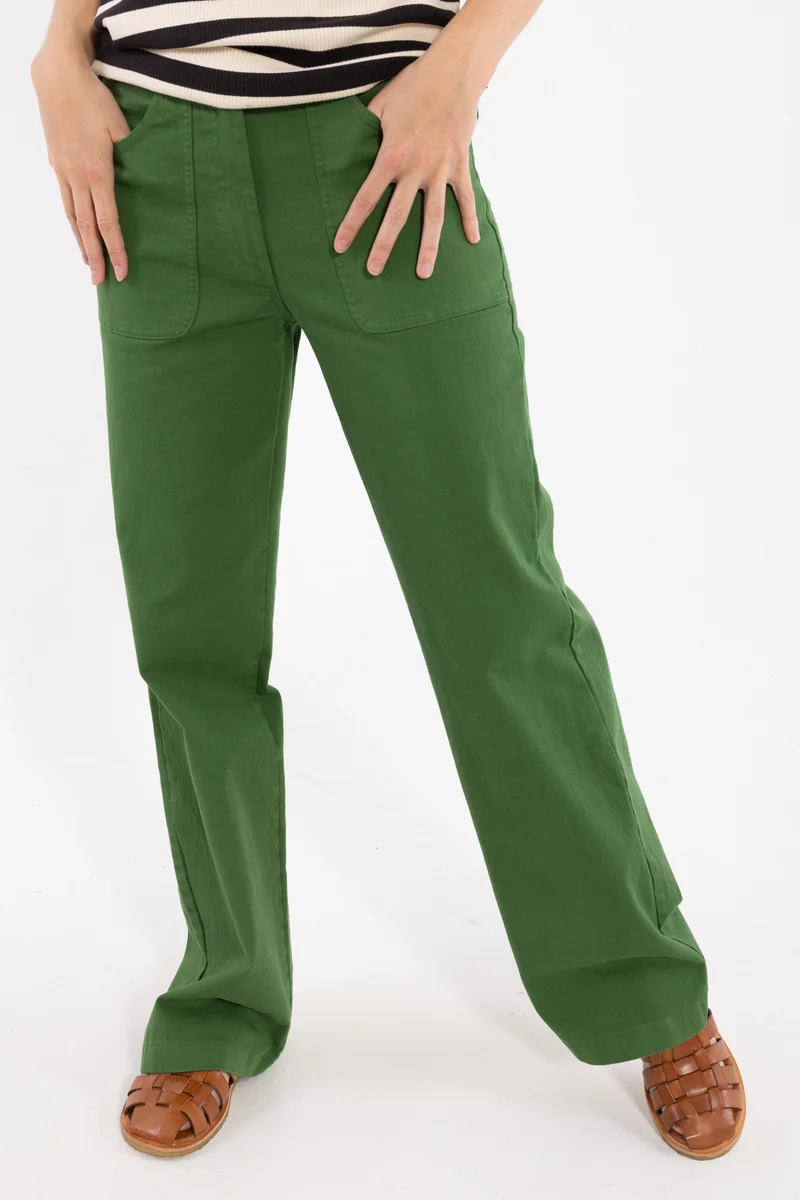 Danedaisy Stretch Canvas Pants Moss Green
