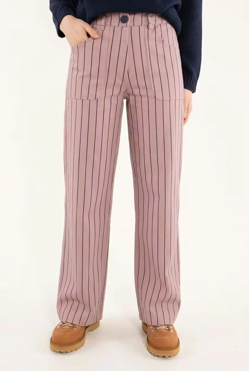 Danedaisy Stretch Canvas Pants Rose/Dk Navy