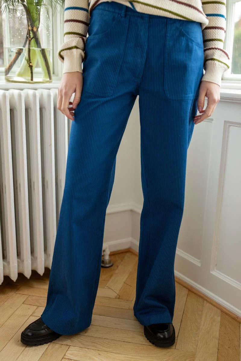 Danedaisy Stretch Canvas Pants Warm Blue/Dk Navy