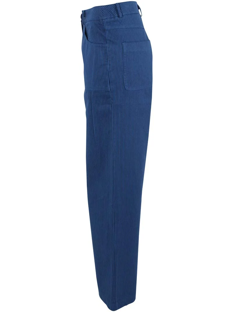 Danedaisy Stretch Canvas Pants Warm Blue/Dk Navy