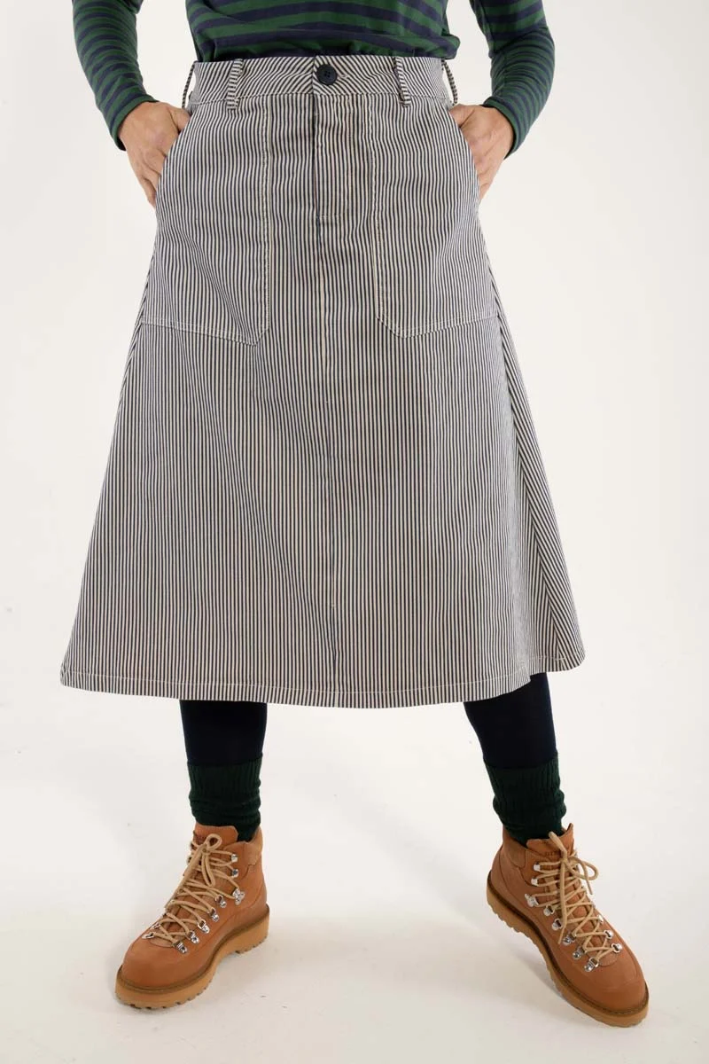Danesweetie Stretch Canvas Skirt Dk Navy/Chalk