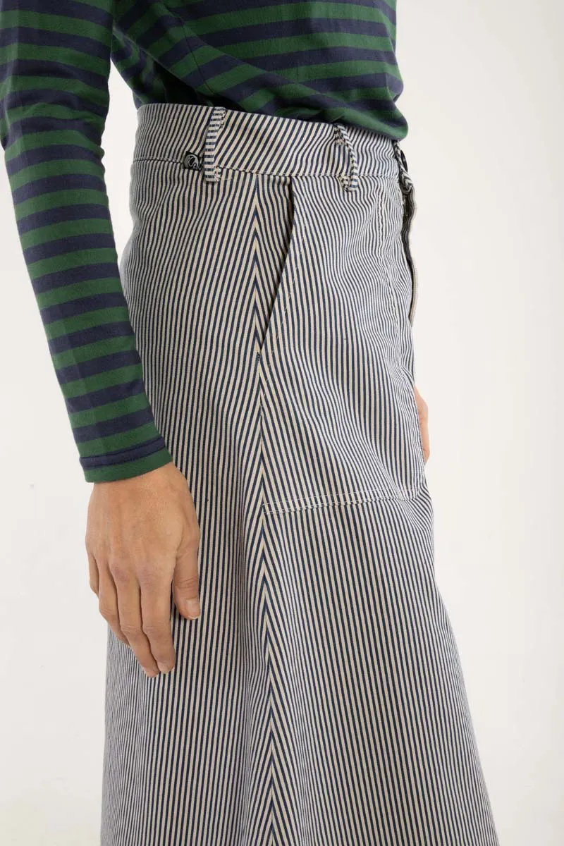Danesweetie Stretch Canvas Skirt Dk Navy/Chalk