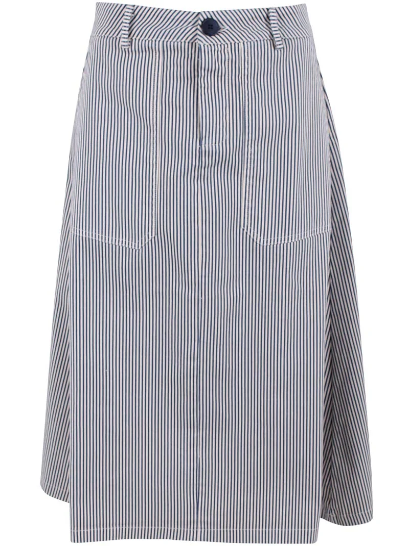 Danesweetie Stretch Canvas Skirt Dk Navy/Chalk