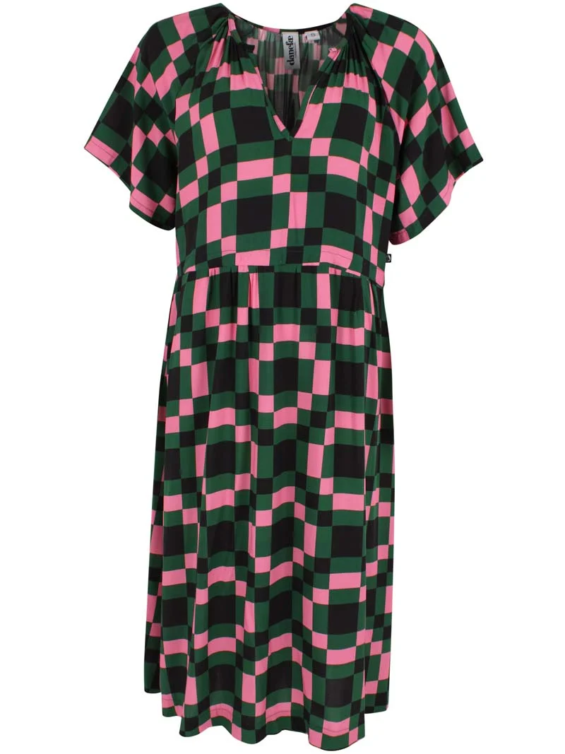 Daneluft 3/4 Viscose Dress Dk Pine PIX
