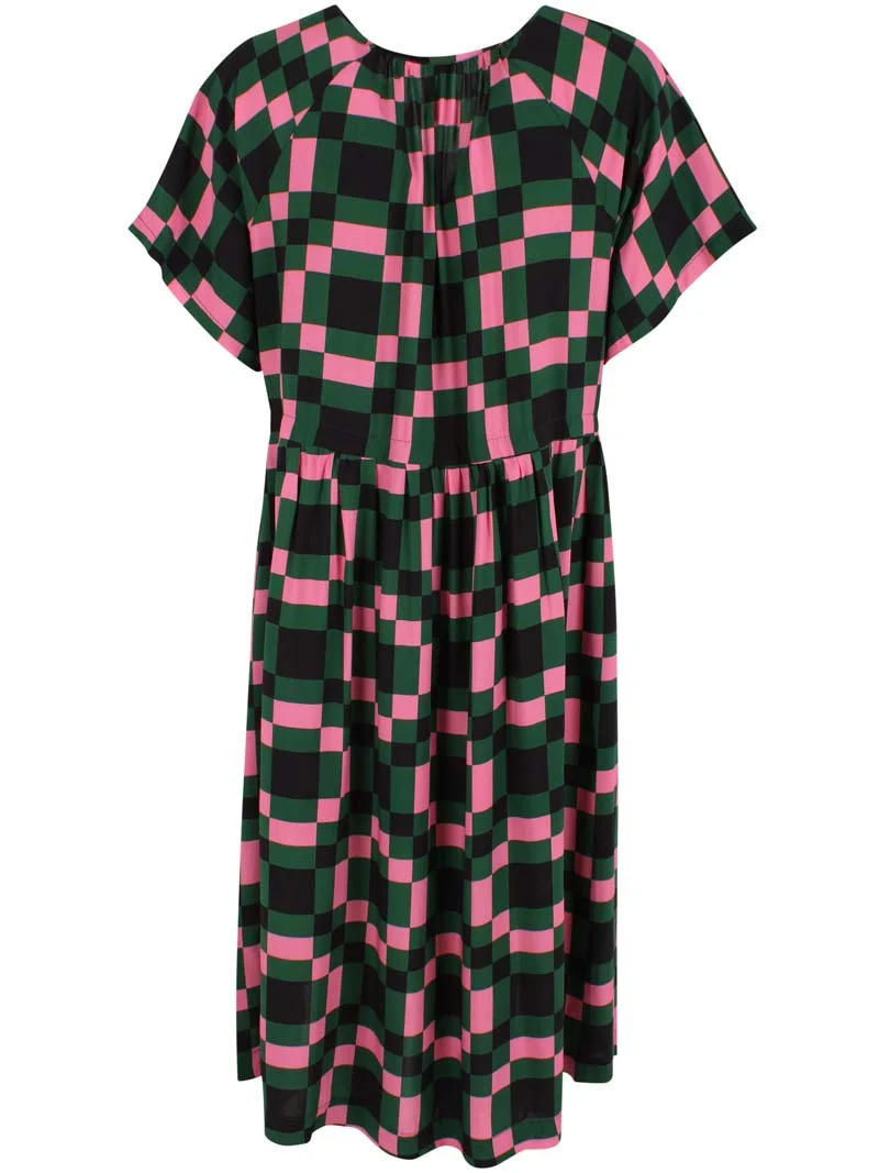 Daneluft 3/4 Viscose Dress Dk Pine PIX