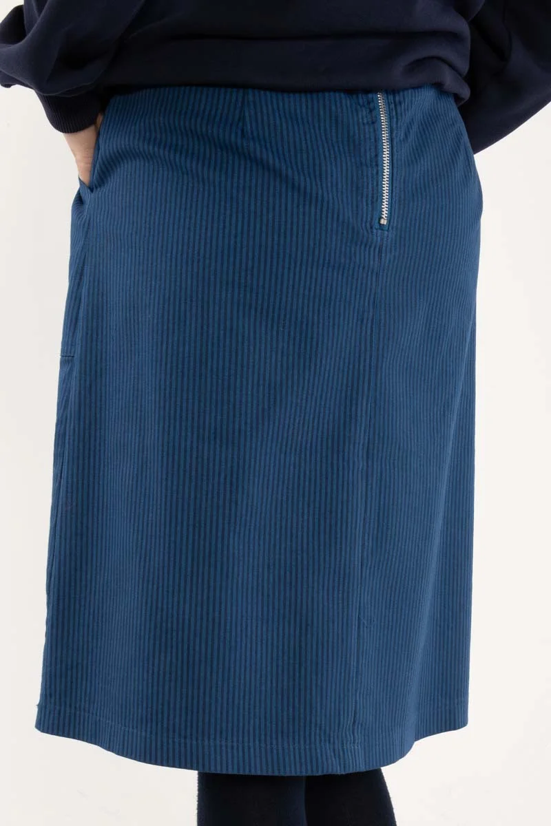 Danekage Stretch Canvas Skirt Warm Blue/Dk Navy