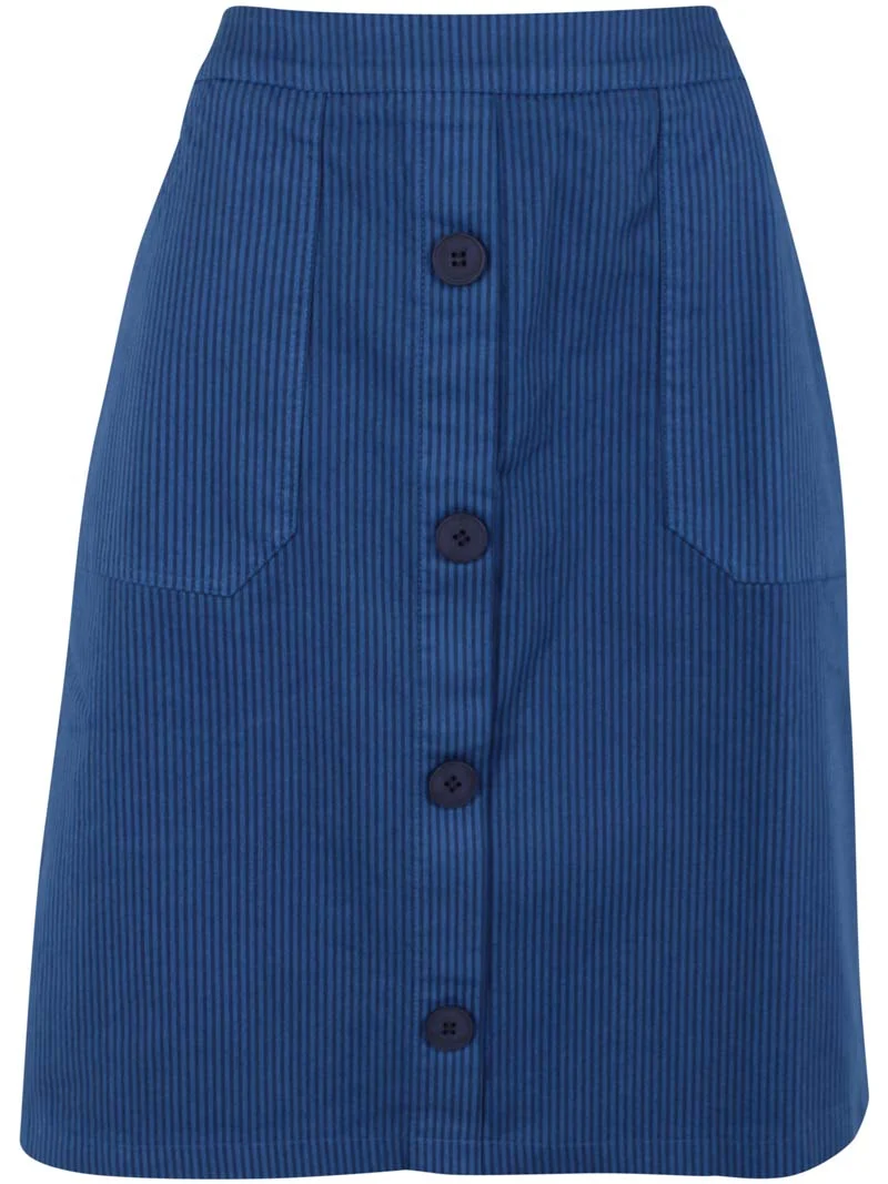 Danekage Stretch Canvas Skirt Warm Blue/Dk Navy
