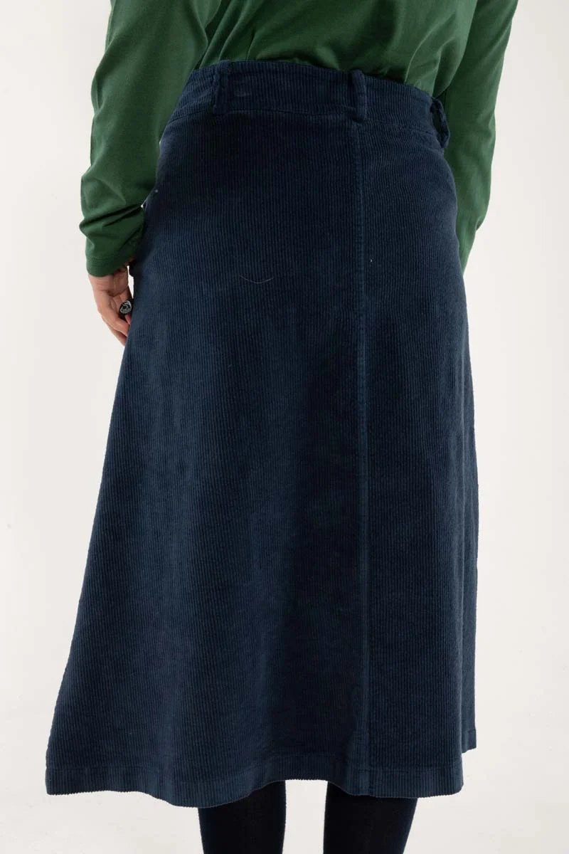 Danesweetie Cord Stretch Skirt Dk Navy