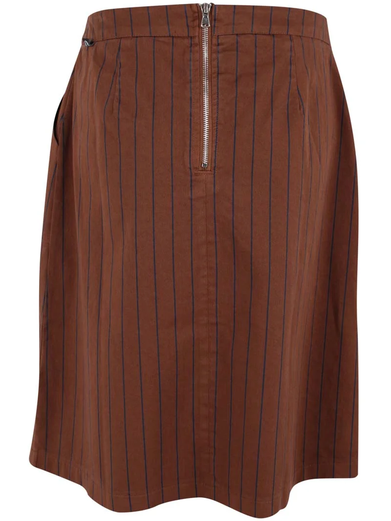 Danekage Stretch Canvas Skirt Brown/Dk Navy