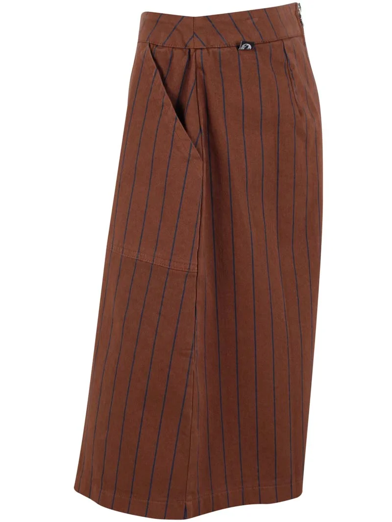 Danekage Stretch Canvas Skirt Brown/Dk Navy