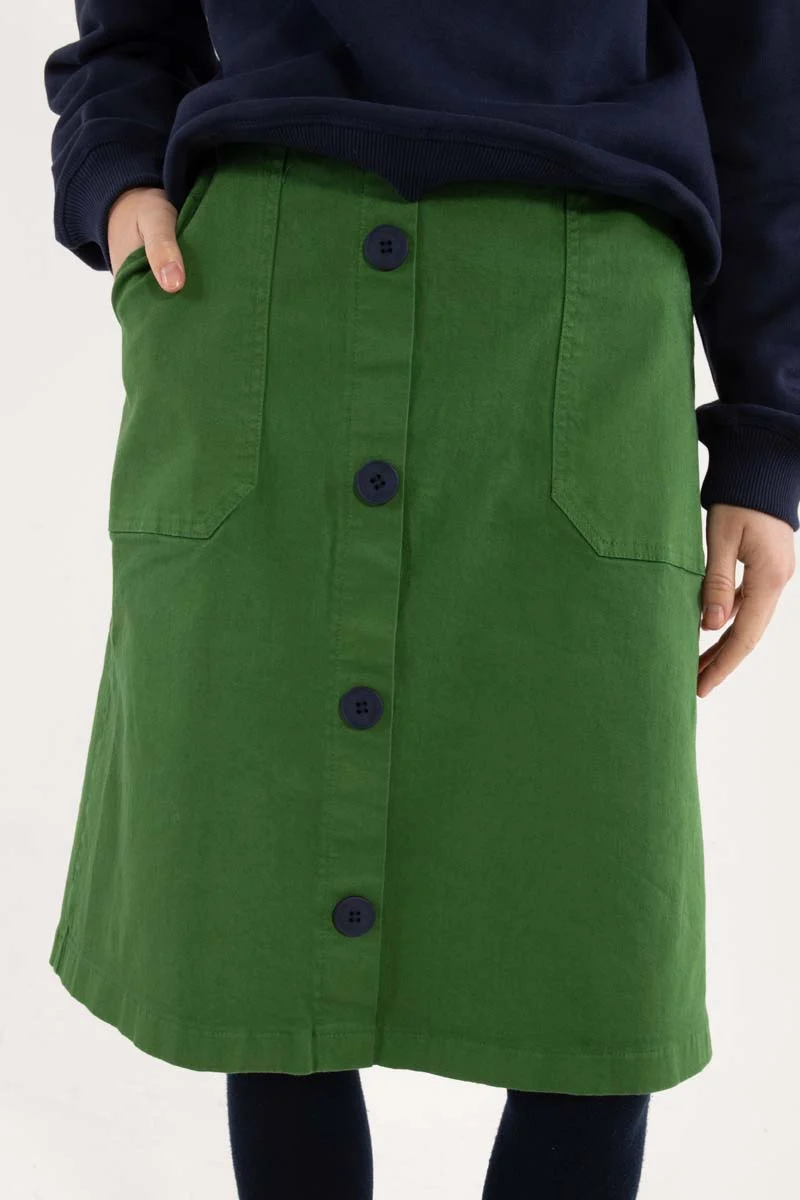 Danekage Stretch Canvas Skirt Moss Green